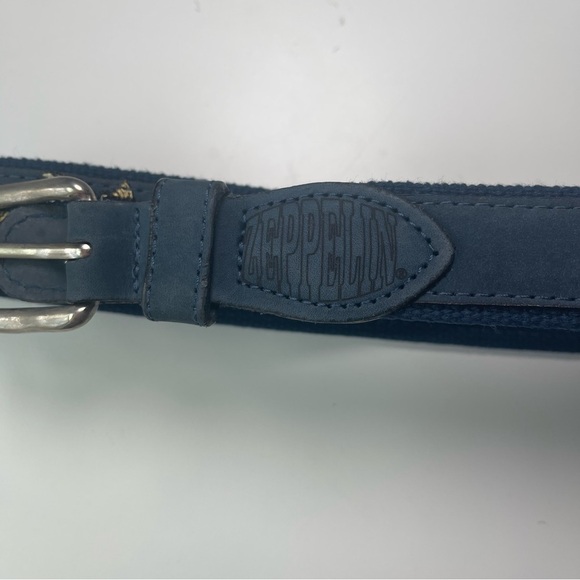 ZEPPELIN Blue Marlin Fish Leather Belt Solid Brass Buckle Made in USA Men’s 42 - Picture 3 of 8